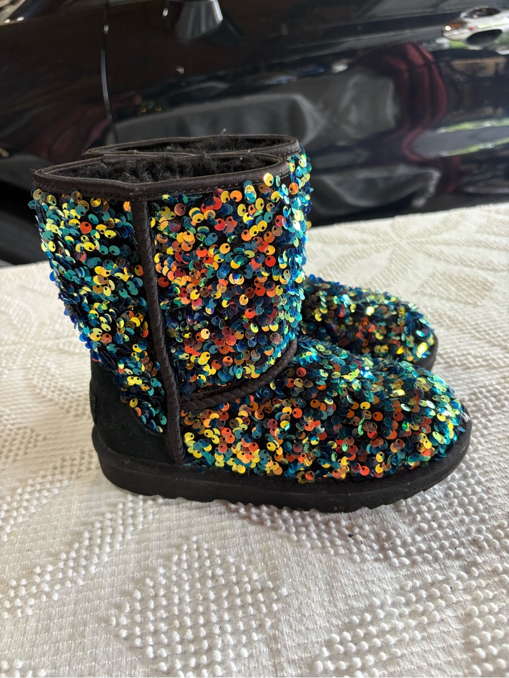 UGG Kids Classic Short Stellar Sequin Boots